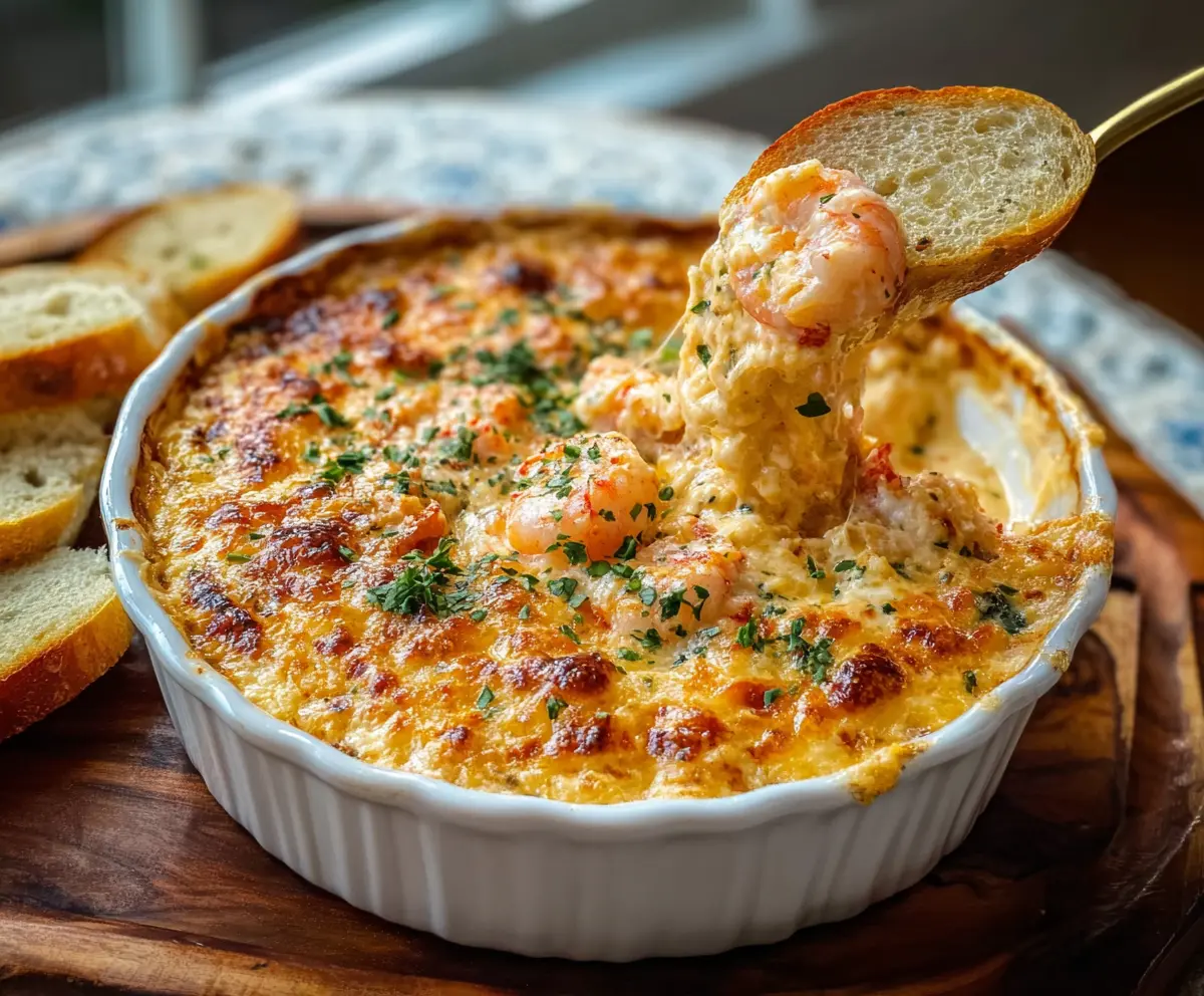 Irresistible Cheesy Shrimp & Crab Bake Dip 