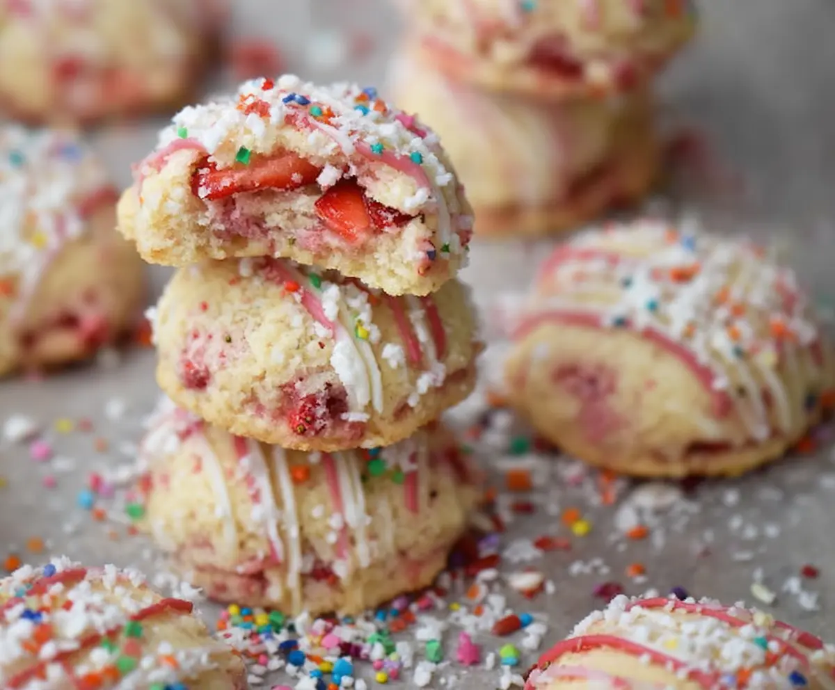 Strawberry Pop Tart Cookies 